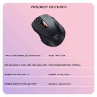 Mini-souris silencieuse 2.4G, souris d'ordinateur ergonomique professionnelle sans fil