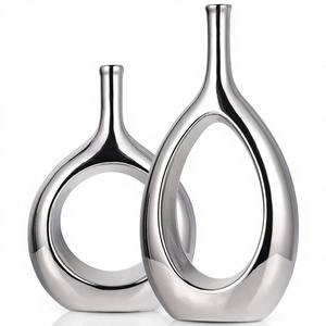 Wholesale Handmade Durable metal <b>Vase</b> High Standard Quality Chrome Plated Metal Modern <b>Vase</b> Wedding Decoration Fresh Flower <b>Vase</b> - Product Image 2