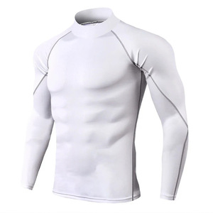 Chemise de compression à manches longues pour hommes, col haut, séchage rapide, approvisionnement en usine - Product Image 2