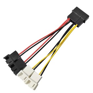 IDE Molex 4-weg ventilatorsplitterkabel, 4-pins naar 3-pins/4-pins dubbele spanning 12V/5V snelheidsregelaar voor pc-koelsysteem - Product Image 1