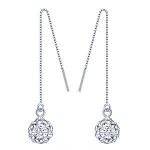 <span class=keywords><strong>Pendientes</strong></span> largos de moda, joyería de <span class=keywords><strong>plata</strong></span> de ley, <span class=keywords><strong>pendientes</strong></span> de <span class=keywords><strong>cadena</strong></span> larga de <span class=keywords><strong>Plata</strong></span> de Ley 925 para mujer - Product Image 4