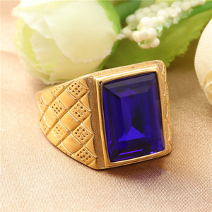 Anillo de Eternidad Unisex Estilo <span class=keywords><strong>Punk</strong></span> con Bisel de Ágata Multicolor Chapado en Oro sobre Acero Inoxidable - Product Image 4