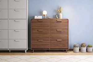Mobiletto Portascarpe Moderno Ultra-Sottile in Legno con Cassetti e Ante, Organizzatore di Lusso per la Casa - Product Image 2