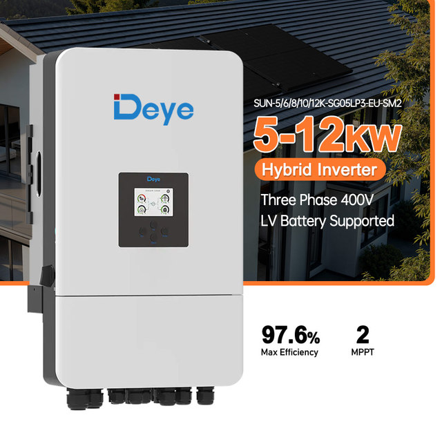 Deye 12kw Hybrid Solar Inverter 3 Phase 6kw 8kw 10kw 12kw Deye Solar Inverter SUN-10K-SG05LP3-EU-SM2 for Home Solar Power System