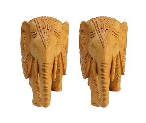 Handcrafted Wooden <b>Elephant</b> Sculpture Traditional Hand Carved Natural Wood Animal Figurine Rustic Home <b>Decor</b> Indoor Tabletop - Product Image 1