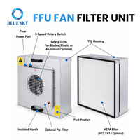 Unité de filtration à flux laminaire vertical (FFU) 22,6x22,6x11,8 po, filtre H13/H14 en option pour cabine de travail propre, salle blanche, poste de travail de laboratoire
