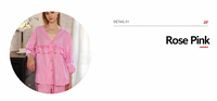 Set Loungewear Wanita dengan Kancing Depan, Kerah V, Bahan Katun 100% Bertekstur Slub, Label Pribadi Grosir, Dilengkapi Celana Lebar Berumbai