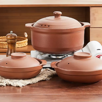 Casserole en argile violette NEWELL, style chinois, résistante aux hautes températures, compatible avec les cuisinières à gaz, avec couvercle, pour soupes domestiques