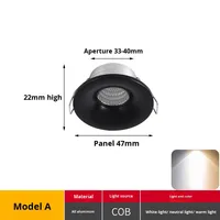 Mini projecteur moderne en aluminium 3W Cob par Light pour les caves à vin et les vitrines Entrée de plafond Petit trou Base E27 intégrée