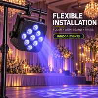 Projecteur LED sans fil sur batterie 9x18W 6-en-1 RGBWA UV pour location événementielle (mariages, hôtels, salles de bal, banquets)