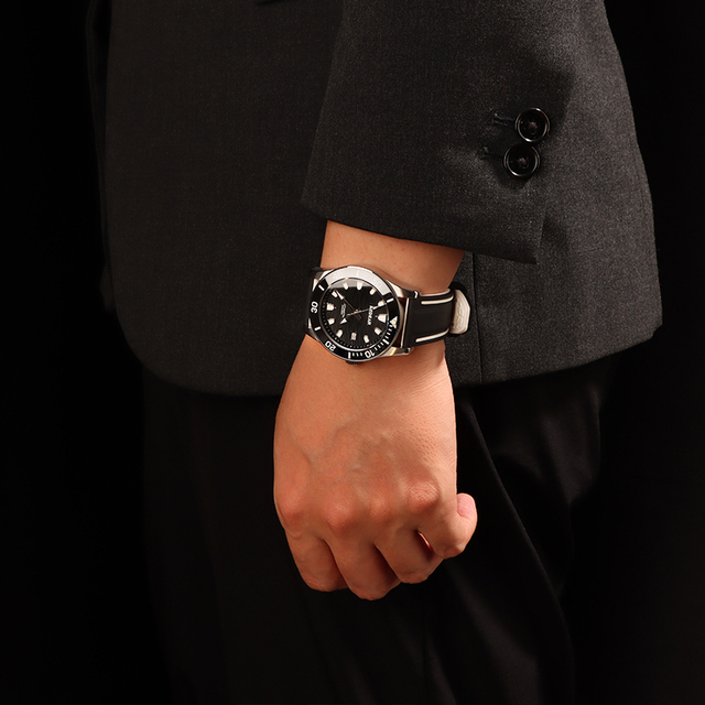 Luxury Men's Stainless Steel Analog Automatic Mechanical Watch 20ATM Waterproof Charm Black Dial