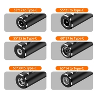 DC USB Typ-C Stromadapter Konverter Laptop-Stromanschluss DC-Buchse auf USB-C-Stecker Adapter für MacBook Lenovo HP 65W