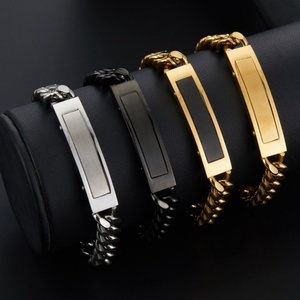 Pulsera Personalizada para Hombre, de Lujo, Resistente al Deslustre, Chapada en Oro de 14k y 18k, de Acero Inoxidable 316l - Product Image 3