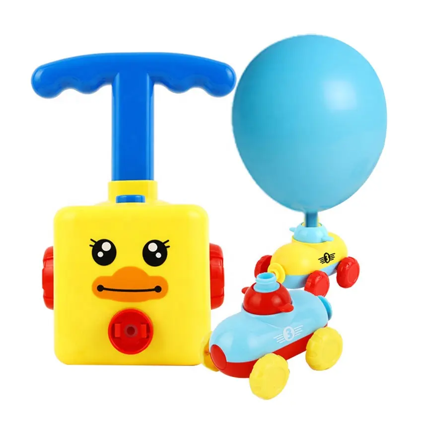 Ballon angetriebenes Fahrzeug <span class=keywords><strong>aufblasbare</strong></span> Pumpe Hand Push Mini Kunststoff luft betriebene Ballon Auto Spielzeug für Kinder