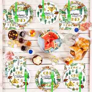 Wholesale 9 Inches Modern Camper Theme Paper <b>Plates</b> Luxury Quality Tableware for Parties Hot Selling - Product Image 5