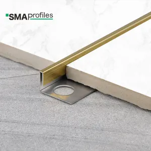 SMAProfiles prezzo economico oro a forma di L piastrelle in acciaio inossidabile Trim 3 mm piastrelle bordo Trim per la transizione