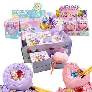 Kit d'excavation de diverses œufs de dinosaures en plâtre, trésor de fossiles et de gemmes, kit éducatif d'archéologie, jouets d'excavation - Product Image 2