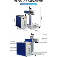 Graveur laser à fibre JPT M7 100W Mopa objectif 300X300mm axe rotatif 80mm classe I 0.39mW machine de marquage laser pour usage domestique