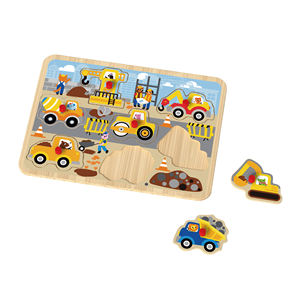 나무 공학 차량 퍼즐 장난감 어린이 퍼즐 장난감, 조기 교육 - Product Image 1