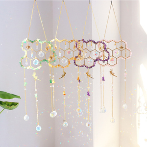 Attrape-soleil en nid d'abeille en gros, best-seller, avec améthyste, citrine, quartz rose, décoration intérieure en cristal - Product Image 3