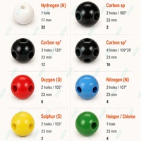 Juego de Química Orgánica e Inorgánica de 157 Piezas, Modelos de Relleno Espacial con Bolas y Varillas para Grupos de Estudiantes