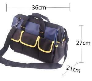 Bolsa de almacenamiento de herramientas multiusos, resistente al agua, para electricista, fontanero, bolsa de herramientas portátil, Oxford grueso de gran capacidad - Product Image 4