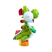 Funbuild MOC-255407 Ensemble de blocs de construction de dinosaures verts stylisés en dessin animé, kit de construction de créatures, jouet cadeau pour enfants