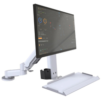 Support de moniteur réglable robuste Meisonic T8-GA02-Z, support d'affichage rotatif à 360 degrés, machine industrielle - Blanc
