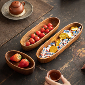 Wooden Boat Shaped Fruit <b>Tray</b> Walnut Material For Snacks Fruits Desserts Tea Nuts Dried Fruits Serving <b>Trays</b> - Product Image 3