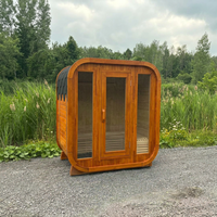 Sauna finlandais moderne pour 2 à 4 personnes, en cèdre rouge, de forme carrée, avec chauffage infrarouge électrique, panneau de commande informatisé, garantie d'un an