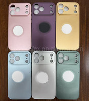 Coques de Téléphone à Peinture Métallisée avec Grande Fenêtre de Protection, Blanks UV pour Sublimation, Coques à Rainures pour iPhone 16 Pro Max et Série 17