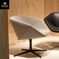 Chaise italienne simple en cuir, tissu, chambre modèle moderne d'hôtel, fauteuil rotatif personnalisé et simple pour salon, avec ascenseur en métal