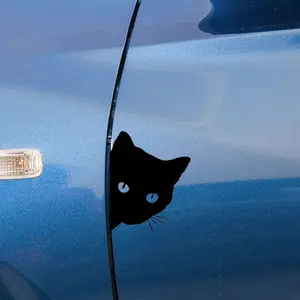Pegatinas de cara de gato para coche, pegatinas decorativas para ventana de coche, 12x15CM