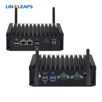 Linkleaps 12th Gen N100 Fanless Mini PC industrial 4GB RAM 2x 2.5GbE 2x RS232 RS485 3x HD Displays Computadora integrada Producto caliente