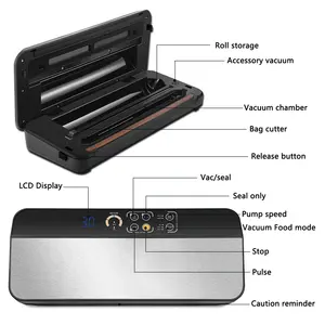 Hot Selling Powerful 3-Mode Household Vacuum Sealer With LED Display And Roll Storage Electric Source For RV Use