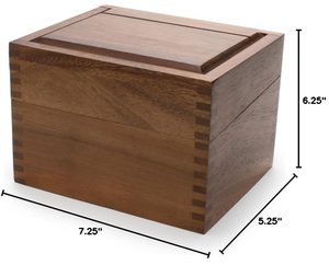 Boîte à <span class=keywords><strong>recettes</strong></span> en bois d'acacia avec séparateurs - Organisateur de cartes de cuisine à 2 compartiments avec étiquette - Product Image 6