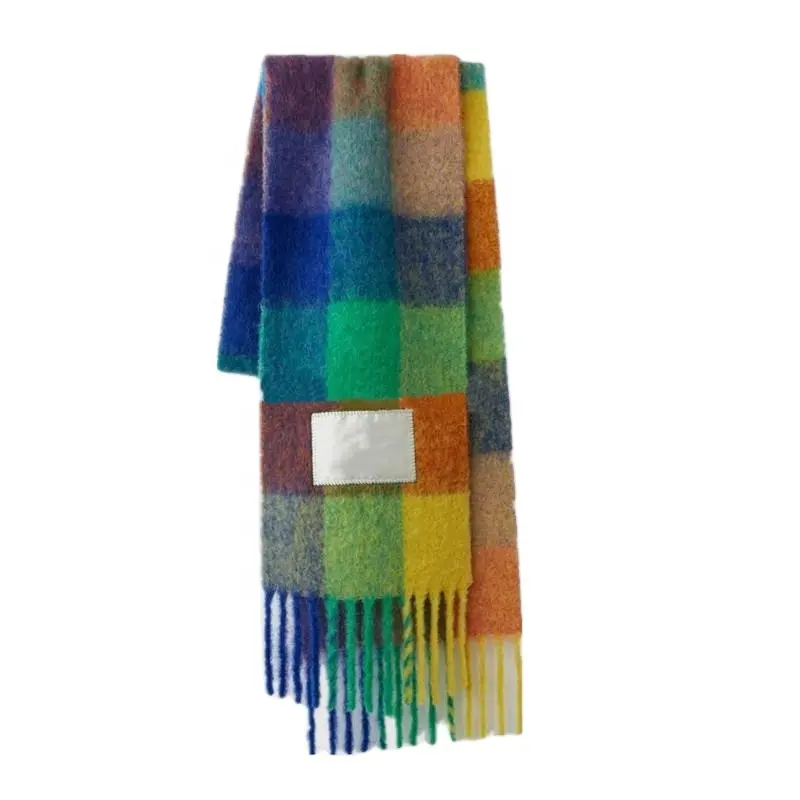 Long Plaid Blanket Cashmere Scarf Winter Fall Scarfs For Women Winter Shawl Scarf Plaid Female Hajbils