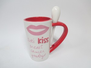 Cône Tasse À Café avec Cuillère Poignée Latte Tasses Sublimation amour Baiser Tasse En Céramique En Gros Personnalisé Dessin Animé Logo Cadeaux - Product Image 5