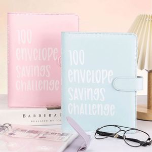 Custom PU Leather Budget Notebook Card Slots 100 Days <b>Book</b> Envelope Challenge Money School Document Presentation Folder - Product Image 4