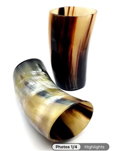 Natural Horn Beverage Glass for Serving Cold Drinks <b>Wine</b> Whiskey Barware Collection Home Dining and Decorative Use - Product Image 6