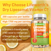LIFEWORTH Liposomal Vitamines C Acide ascorbique Système immunitaire sain Liposomes Poudre de vitamine C