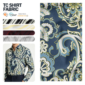 เสื้อเชิ้ตผ้าทวิลผสมโพลีเอสเตอร์คอตตอน CVC พิมพ์ลายตามสั่ง หลายสี ผ้าทอ TC 65/35 - Product Image 1