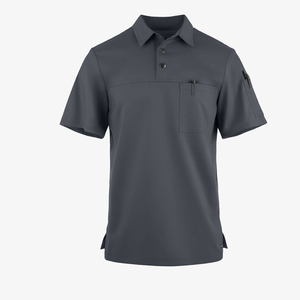 Polo elástico de poliéster 100% con malla de aire que absorbe la humedad para <span class=keywords><strong>hombre</strong></span>, camisetas blancas y negras de manga corta con 2 bolsillos - Product Image 2