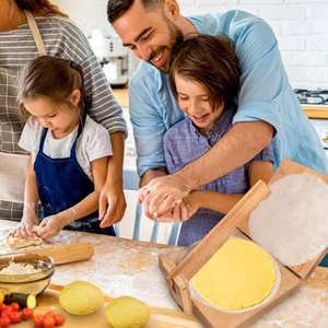 Prensa Manual Giratoria de Madera de Bambú para Masa, Rodillo para Hacer Tortillas, Empanadas, Rollitos Primavera, Chapati, Herramienta de Cocina Resistente - Product Image 6