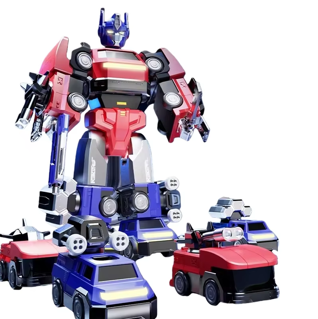 2025 New Model Action Figures DIY Magnetic Model Toy Oversize Deformation Plastic Robot Car Construction Vehicle Assembly