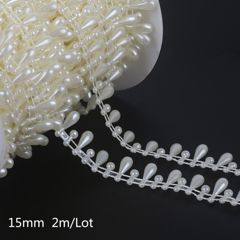 Collier de perles en forme de larme de 2 mètres