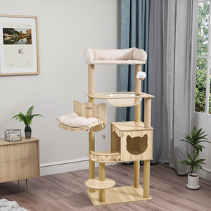 Doğrudan tedarik büyük yarı dairesel Sisal kedi ağaç evi entegre kedi tırmalama sütunu tırmanma çerçeve karton Scratcher kurulu - Product Image 6