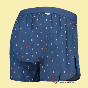 Vente à chaud B2B Boxers et sous-vêtements à pois pour hommes Slip bleu foncé pour hommes Étiquette tissée à la taille souple Oem les meilleurs sous-vêtements pour hommes - Product Image 2