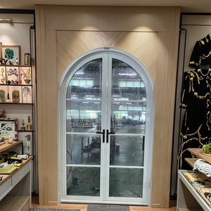 Tùy chỉnh đôi vòm văn phòng nội thất cửa kính cường lực nhôm hợp kim thép trượt cách Nhiệt vận hành bằng tay - Product Image 1