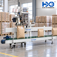 Machine de scellage de sacs à convoyeur automatique facile à utiliser, système de fermeture et d'étiquetage de sacs industriels pour les petites entreprises